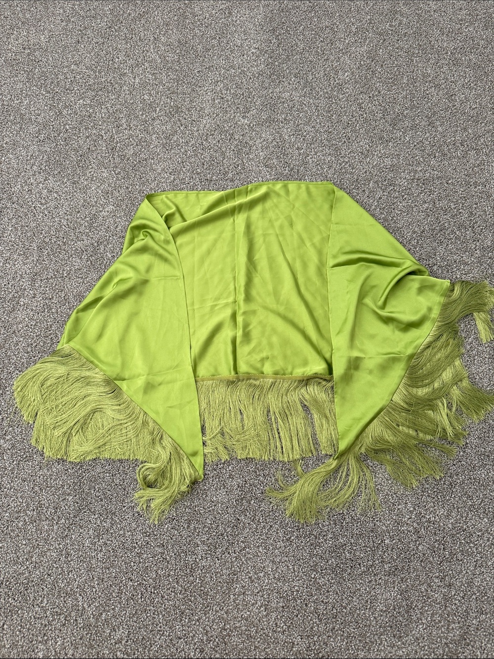 Lime Green Fringed Shawl Wrap - Women's Scarf